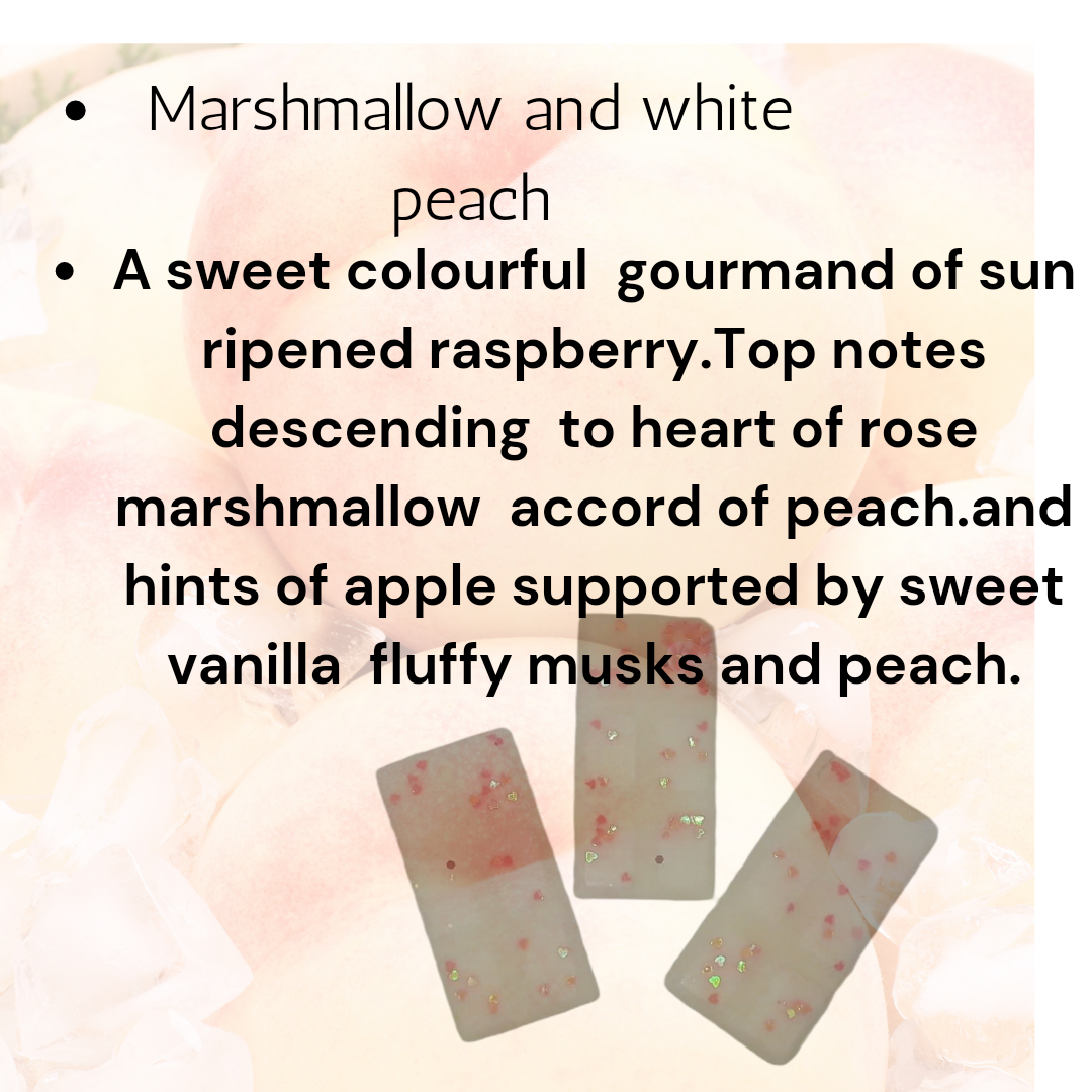 Marshmallow and white peach mini snap bars