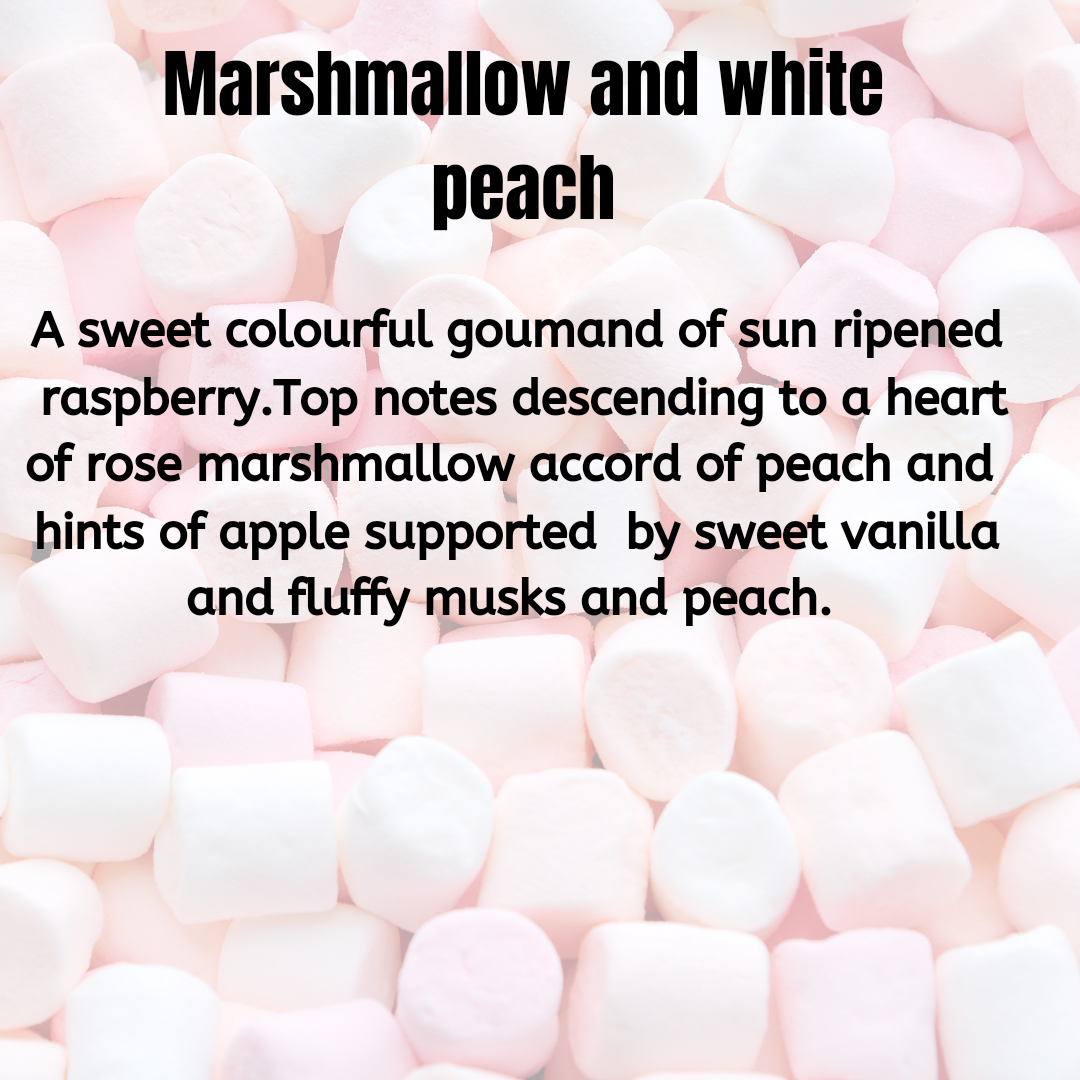 Marshmallow and white peach snap bar