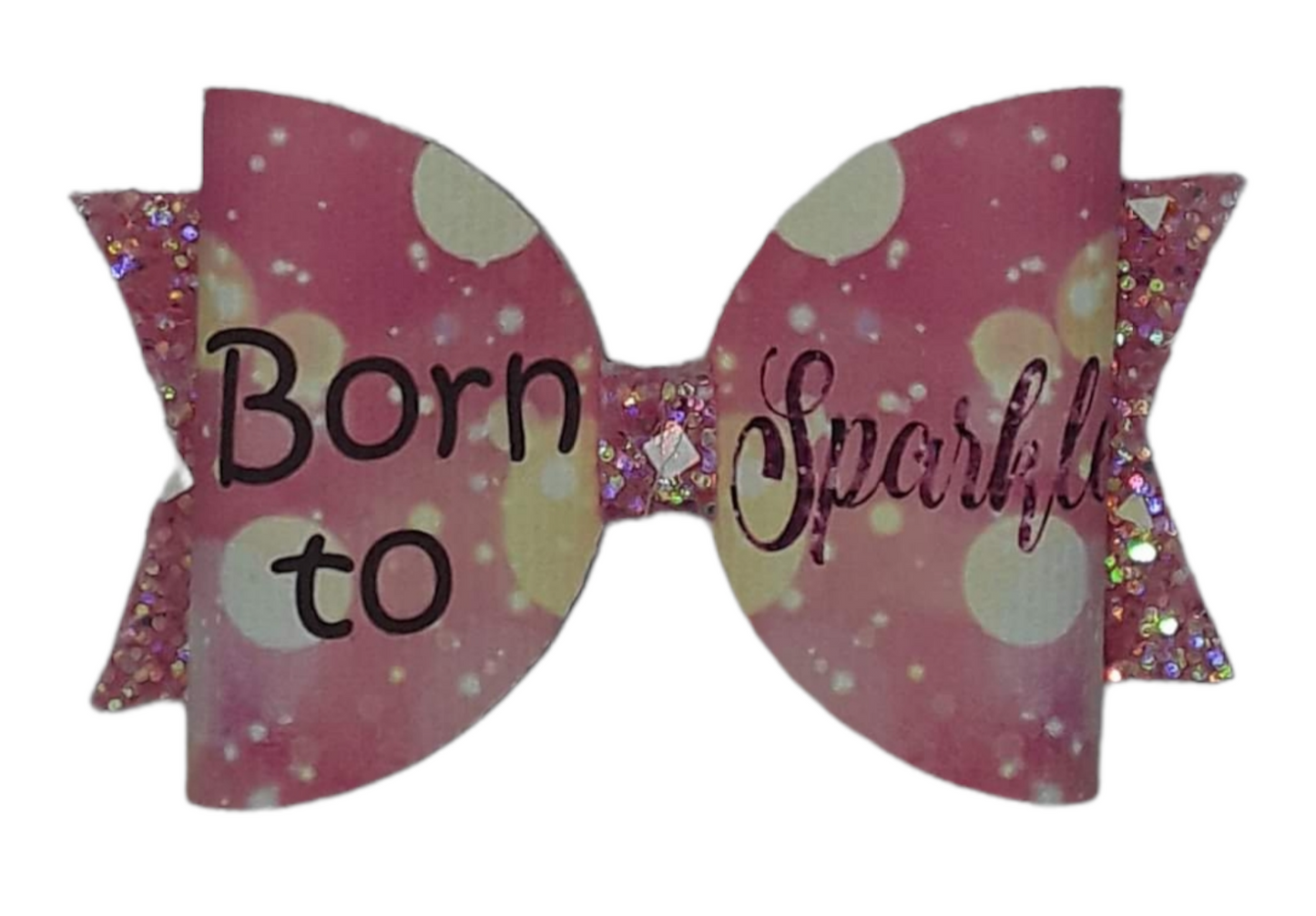 Born to sparkle hair bow