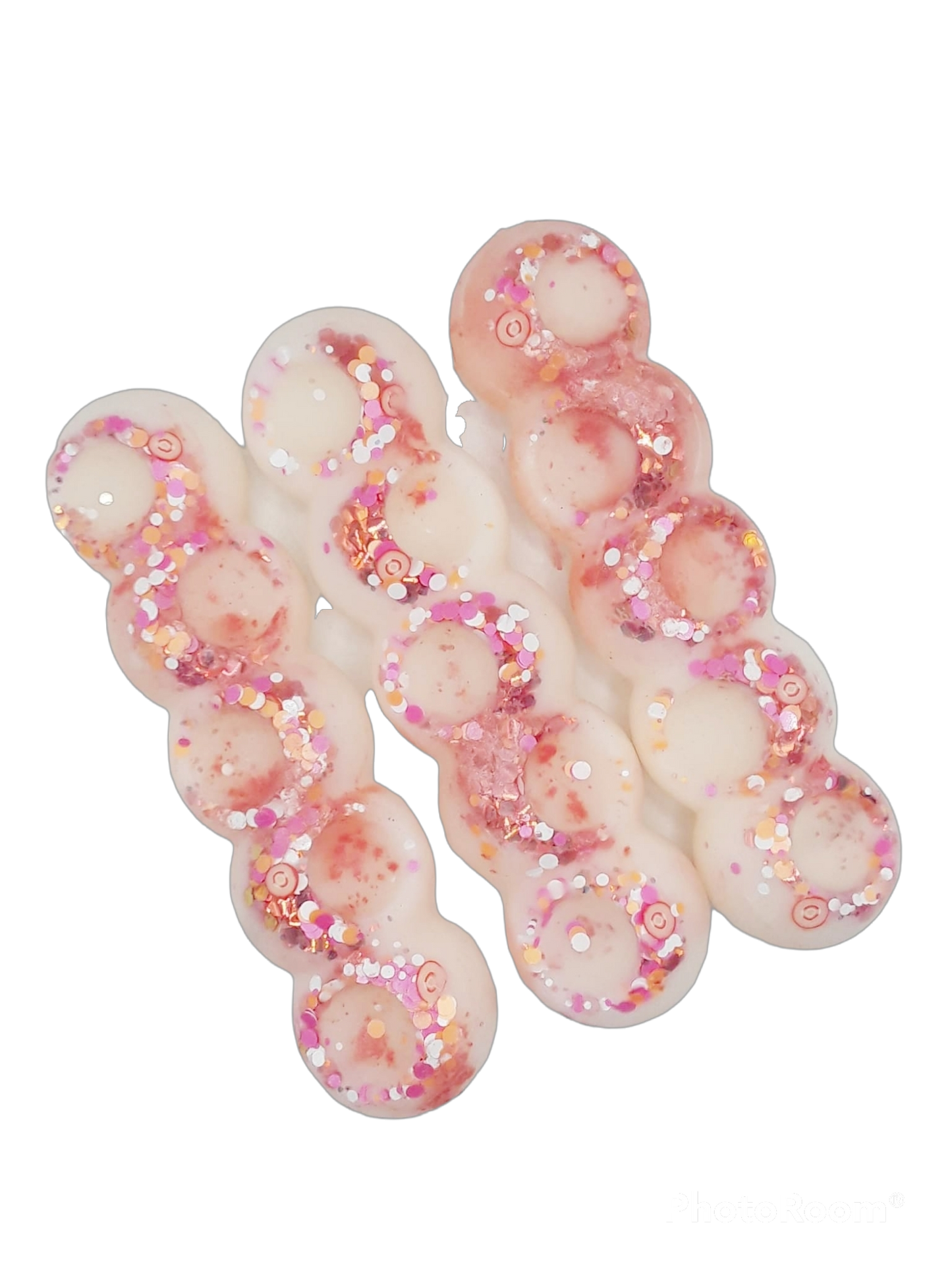 Marshmallow and white peach bubble bar wax meltn
