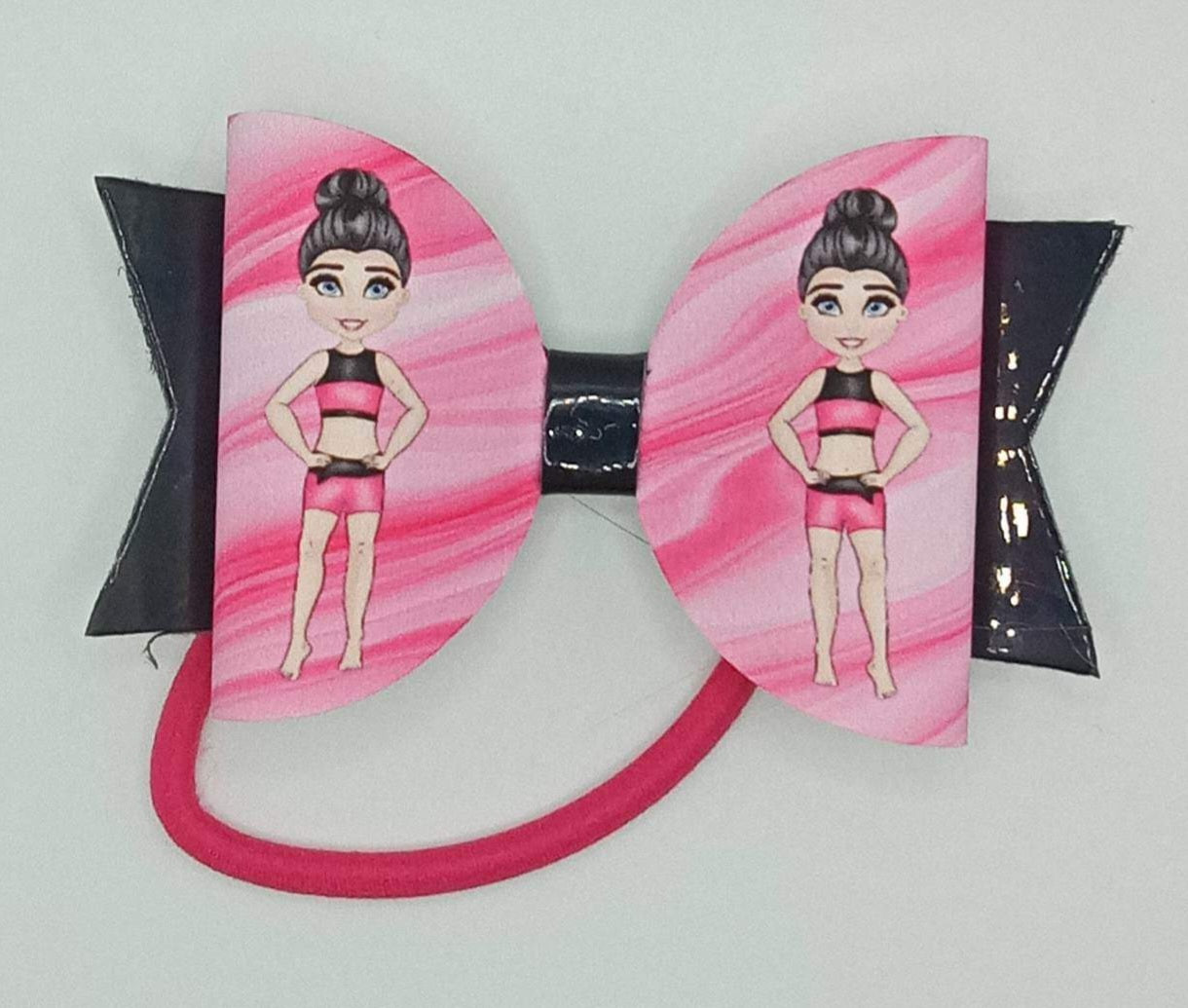 Pink dance /gym girl hair bow